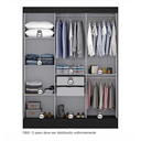 Ver imagem 4 de Guarda Roupa Casal com Espelho 3 Portas 2 Gavetas Istambul Espresso Móveis Preto