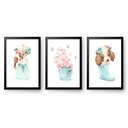 Ver imagem 2 de 3 Quadros Decorativos Menina Aquarela Cachorrinho:Branca