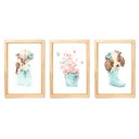 Ver imagem 4 de 3 Quadros Decorativos Menina Aquarela Cachorrinho:Branca