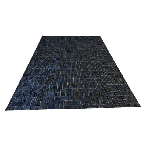 Tapete de Couro de Boi Preto Natural 2,00x3,00 S/b Pç 3x9cm