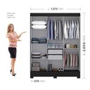 Ver imagem 3 de Guarda Roupa Casal com Espelho 3 Portas Atenas Yescasa