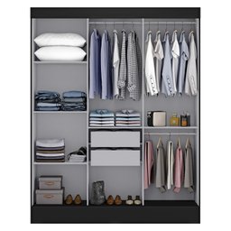 Guarda Roupa Casal 3 Portas 2 Gavetas 157cm Istambul Yescasa - 5 Guarda Roupa Casal 3 Portas 2 Gavetas 157cm Istambul Yescasa - 5
