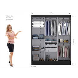 Guarda Roupa Casal 3 Portas 2 Gavetas 157cm Istambul Yescasa - 3 Guarda Roupa Casal 3 Portas 2 Gavetas 157cm Istambul Yescasa - 3