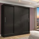 Ver imagem 1 de Guarda Roupa Casal 3 Portas 2 Gavetas 157cm Istambul Yescasa Preto
