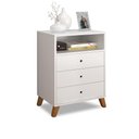 Ver imagem 3 de CRIADO DE CABECEIRA RETRO 3 GAVETAS E 1 NICHO BRANCO AUSTRIA