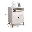 Ver imagem 2 de CRIADO DE CABECEIRA RETRO 3 GAVETAS E 1 NICHO BRANCO AUSTRIA