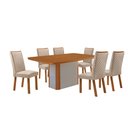Ver imagem 1 de Mesa de Jantar Isadora 180 cm Tampo MDF Canto Copo Laminado com 6 Cadeiras Lira