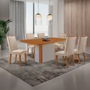 Ver imagem 2 de Mesa de Jantar Isadora 180 cm Tampo MDF Canto Copo Laminado com 6 Cadeiras Lira