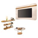 Ver imagem 1 de Painel Suspenso Armony Off White Cinamomo com Mesa de Centro Sky com Tampo de Vidro e Aparador