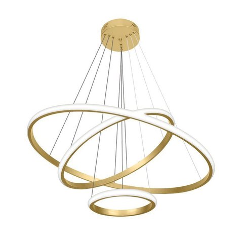 Pendente Led Aliança Triplo Blumenau Ø600mm Bivolt 60w 3.000k Dourado