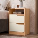 Ver imagem 2 de Mesa de Cabeceira Sole 2 Gavetas Flex Freijó/off White - Móveis Albatroz