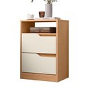 Ver imagem 1 de Mesa de Cabeceira Sole 2 Gavetas Flex Freijó/off White - Móveis Albatroz