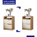 Ver imagem 4 de Mesa de Cabeceira Sole 2 Gavetas Flex Freijó/off White - Móveis Albatroz