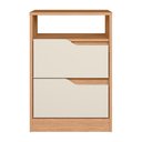 Ver imagem 3 de Mesa de Cabeceira Sole 2 Gavetas Flex Freijó/off White - Móveis Albatroz