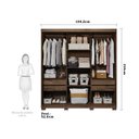 Ver imagem 4 de Guarda Roupa Casal em MDF 3 Portas de Correr com Espelho e Pés Búzios Panan Móveis