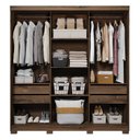 Ver imagem 2 de Guarda Roupa Casal em MDF 3 Portas de Correr com Espelho e Pés Búzios Panan Móveis