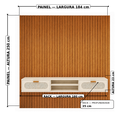 Ver imagem 6 de Rack com Painel Ripado TV até 75" 180cm Suspenso MDF Sala de Estar Quarto Estela Madeira:Off White/N