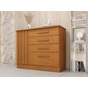 Ver imagem 1 de Cômoda Ripada Guarani C/ Sapateira 4 Gavetas com 1 Porta Ripada Tcil Móveis