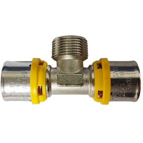 Tê Macho Prensar Gás 16mmx1/2" Multicamada Sferagas Kit com 12 Unidades