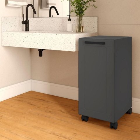 Balcão Multiuso 8193 1 Porta 1 Prateleira MDP 35cm Grafite Bertolini