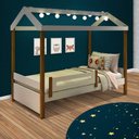 Ver imagem 1 de Cama De Casinha Montessoriano Infantil Com Led Eliz Branco Mel Divaloto