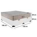 Ver imagem 3 de Cama Box Baú Casal Bipartido Sintético + Colchão Ortobom Airtech Molas Ensacadas 65x138x188 Branco