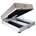 Ver imagem 4 de Cama Box Baú Casal Bipartido Sintético + Colchão Ortobom Airtech Molas Ensacadas 65x138x188 Branco