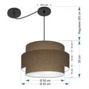 Ver imagem 7 de Lustre Sala de Jantar com Desvio Vivare Md-4400 Cúpula em Tecido 55cm Cáqui 127/220v