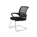 Ver imagem 1 de Cadeira de Escritório Simples com Base Fixa para Consultório Sala Atendimento Detroit Preto