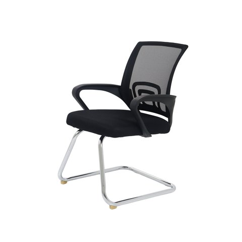Cadeira de Escritório Simples com Base Fixa para Consultório Sala Atendimento Detroit Preto