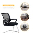 Ver imagem 4 de Cadeira de Escritório Simples com Base Fixa para Consultório Sala Atendimento Detroit Preto
