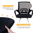 Ver imagem 3 de Cadeira de Escritório Simples com Base Fixa para Consultório Sala Atendimento Detroit Preto