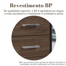 Gaveteiro Executivo 3 Gavetas com Rodinhas e Chave para Escritório - 13