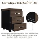 Ver imagem 3 de Gaveteiro Executivo 3 Gavetas com Rodinhas e Chave para Escritório Marrom/Charuto/Preto Artany