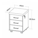 Ver imagem 5 de Gaveteiro Executivo 3 Gavetas com Rodinhas e Chave para Escritório