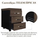 Ver imagem 3 de Gaveteiro Executivo 3 Gavetas com Rodinhas e Chave para Escritório