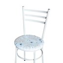 Ver imagem 4 de Conjunto 4 Cadeiras Epóxi Branca para Cozinha Assento Estampado Floral Areia