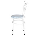 Ver imagem 3 de Conjunto 4 Cadeiras Epóxi Branca para Cozinha Assento Estampado Floral Areia