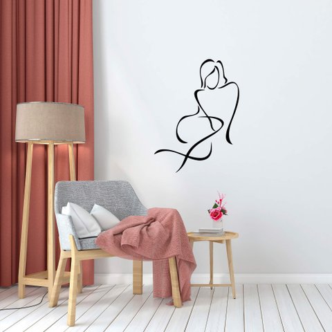 Adesivo Parede Silhueta Mulher Decoração Sala Clínica Estética Kanto Store Adesivo de Parede