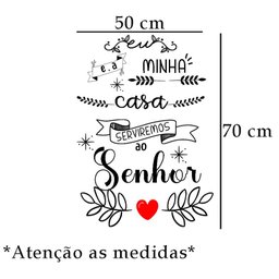 Adesivo de Parede Eu e Minha Casa Serviremos Ao Senhor:50 X 70 Cm - 2