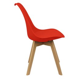Kit 2 Cadeiras Charles Eames Leda Luisa Saarinen Design Wood Estofada Base Madeira - Vermelho - 4 Kit 2 Cadeiras Charles Eames Leda Luisa Saarinen Design Wood Estofada Base Madeira - Vermelho - 4