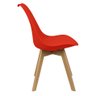 Kit 2 Cadeiras Charles Eames Leda Luisa Saarinen Design Wood Estofada Base Madeira - Vermelho - 4