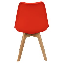 Kit 2 Cadeiras Charles Eames Leda Luisa Saarinen Design Wood Estofada Base Madeira - Vermelho - 5 Kit 2 Cadeiras Charles Eames Leda Luisa Saarinen Design Wood Estofada Base Madeira - Vermelho - 5