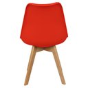 Ver imagem 5 de Kit 2 Cadeiras Charles Eames Leda Luisa Saarinen Design Wood Estofada Base Madeira - Vermelho