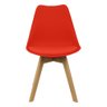Kit 2 Cadeiras Charles Eames Leda Luisa Saarinen Design Wood Estofada Base Madeira - Vermelho - 3
