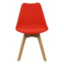 Ver imagem 3 de Kit 2 Cadeiras Charles Eames Leda Luisa Saarinen Design Wood Estofada Base Madeira - Vermelho