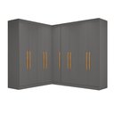 Ver imagem 2 de Guarda-Roupa Modulado de Canto com Puxadores MDF Paris Cinza/Onix