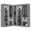 Ver imagem 5 de Guarda-Roupa Modulado de Canto com Puxadores MDF Paris Cinza/Onix