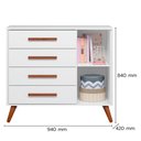 Ver imagem 3 de Jogo Quarto Infantil Q Encanto Retrô 3 Peças Berço Cômoda Guarda Roupa Qmovi