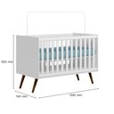 Ver imagem 4 de Jogo Quarto Infantil Q Encanto Retrô 3 Peças Berço Cômoda Guarda Roupa Qmovi